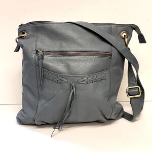 Blue Leather Shoulder Bag by Great American Leather Works Adjustable Strap